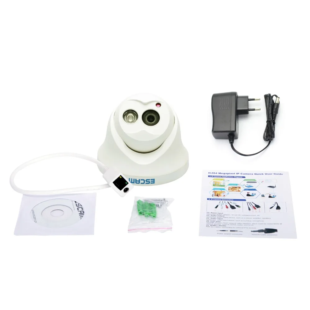 

Escam OWL QD100 IP Camera Night Vision Onvif 3.6mm len HD 720P H.264 1/4 CMOS P2P Mini Camera IR Security CCTV Camera