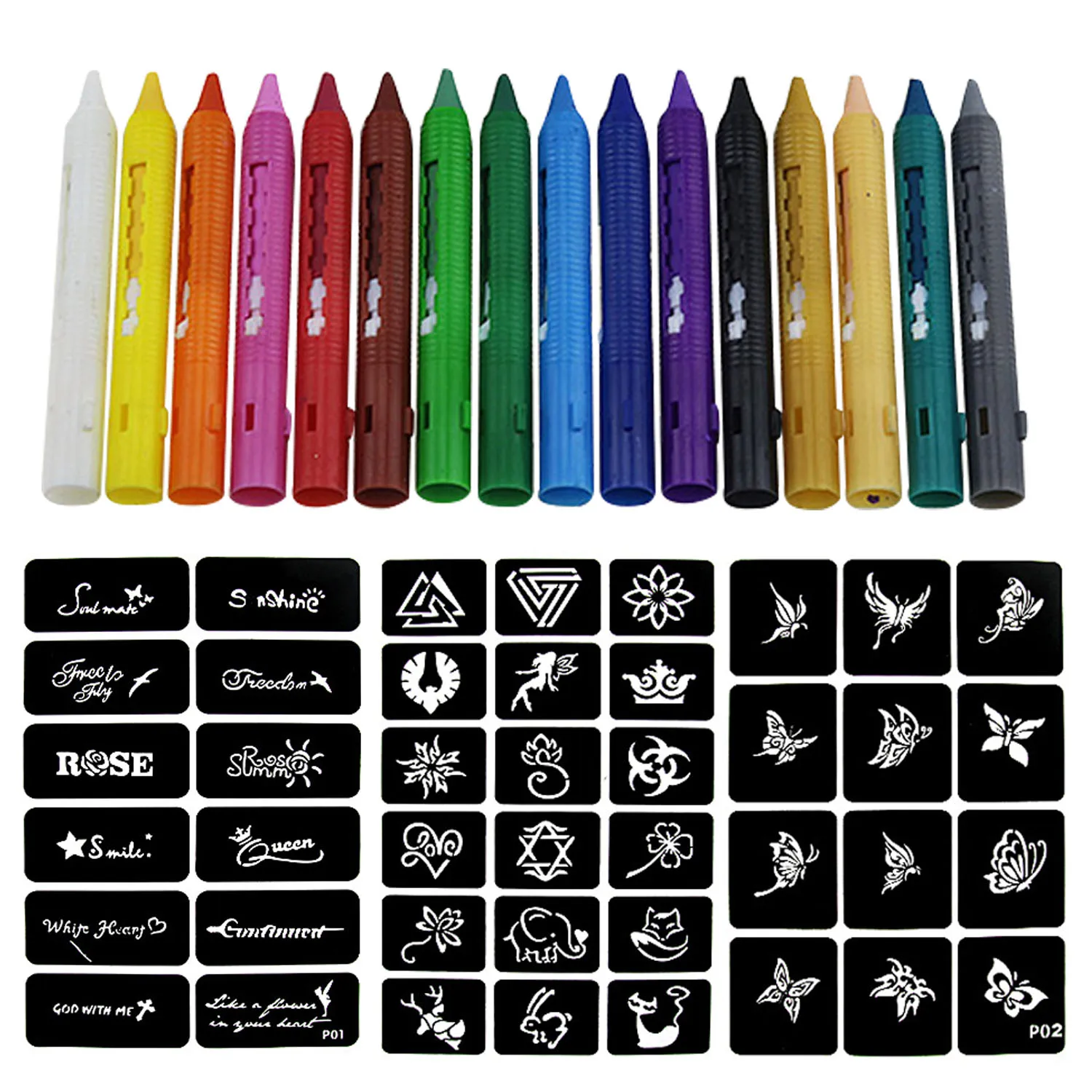 16 Цвета нетоксичные живопись для лица тела Crayon палочки карандаши Ручка лист