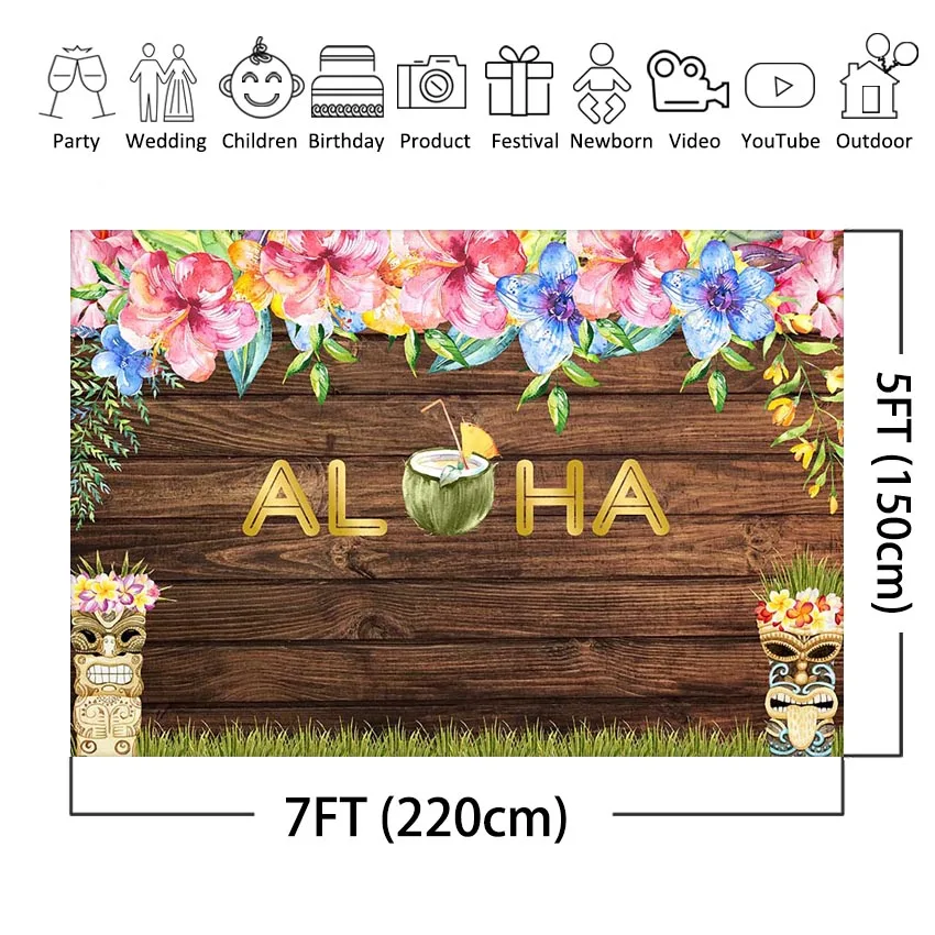 Праздвечерние чный фон Aloha летняя маска алохи Тики праздничный декоративный для