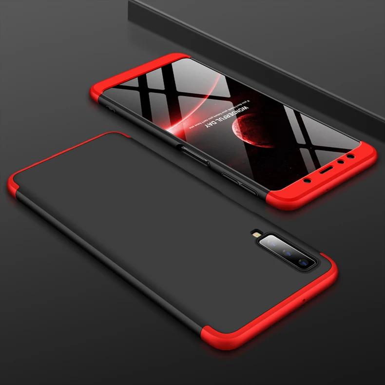 Red Black Red Для samsung A40 чехол 360 чехол для телефона для samsung Galaxy A7 A6 A8 A9 J6 J8 плюс S10 плюс A10 A20 A30 A40 A50 A70 A80 чехол s - Цвет: Red Black Red