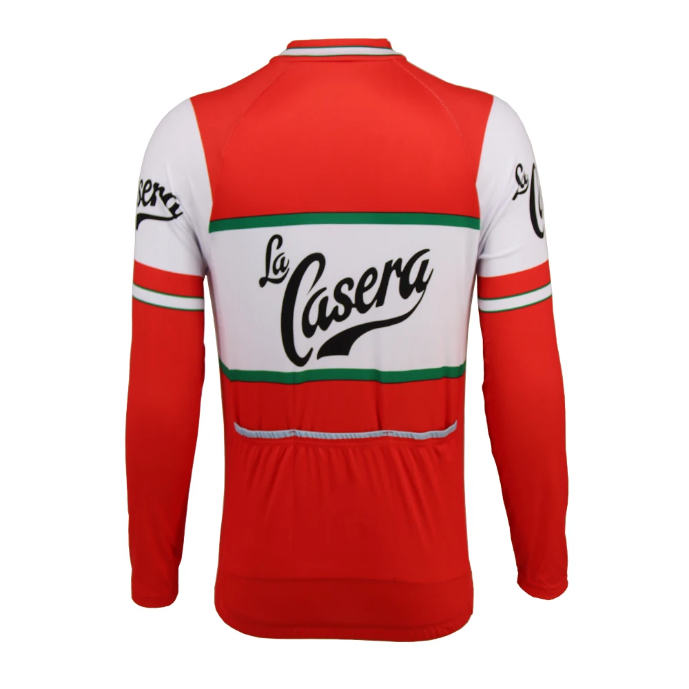 Мужская футболка с длинным рукавом LA красная велосипедная в стиле ретро