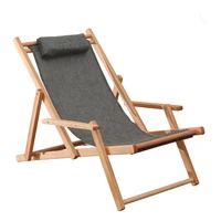 adjustable sling chair natural beech wood frame portable patio wooden beach folding adjustable chair outdoor chaise lounger