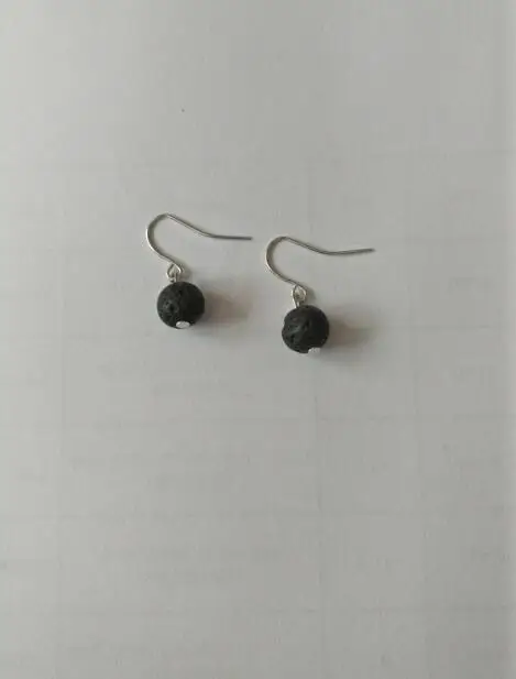Женские серьги-подвески с вулканическим камнем 8 мм | Украшения и аксессуары
