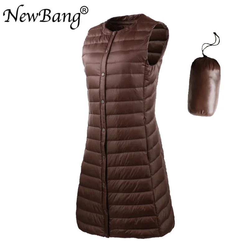 NewBang 3XL ульсветильник пуховой женский жилет без рукавов белый утиный пух длинный