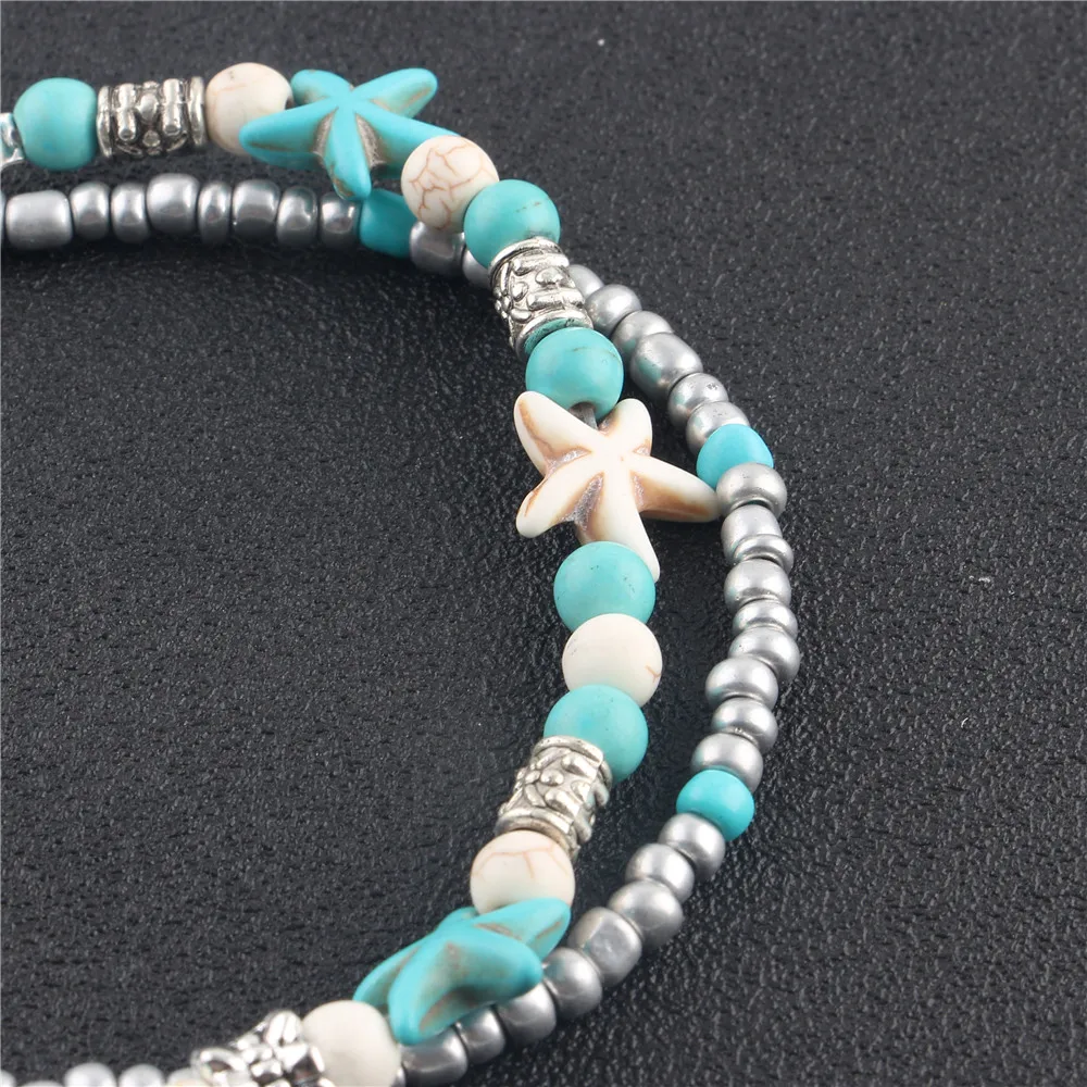 Браслет на ногу Женский В Гавайском летнем стиле из натурального камня |