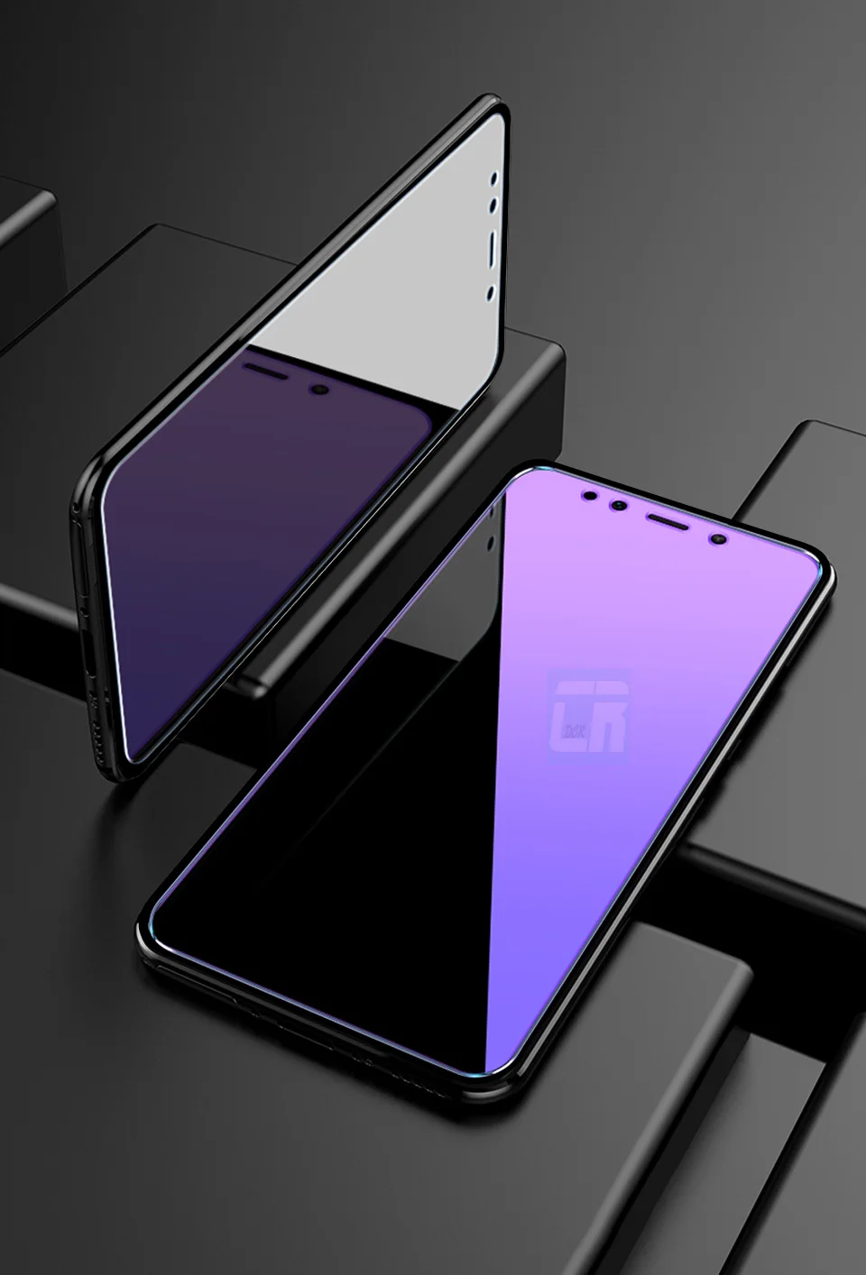 Защитное стекло-светильник синего цвета для Xiaomi 9 8 SE 2.5D Закаленное стекло для Redmi 5 6 7 Note 7 8 Pro защитная пленка