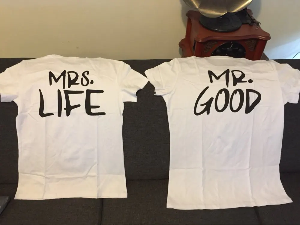 BKLD 2020 новые летние смешные футболки для женщин MR GOOD MRS LIFE с буквенным принтом