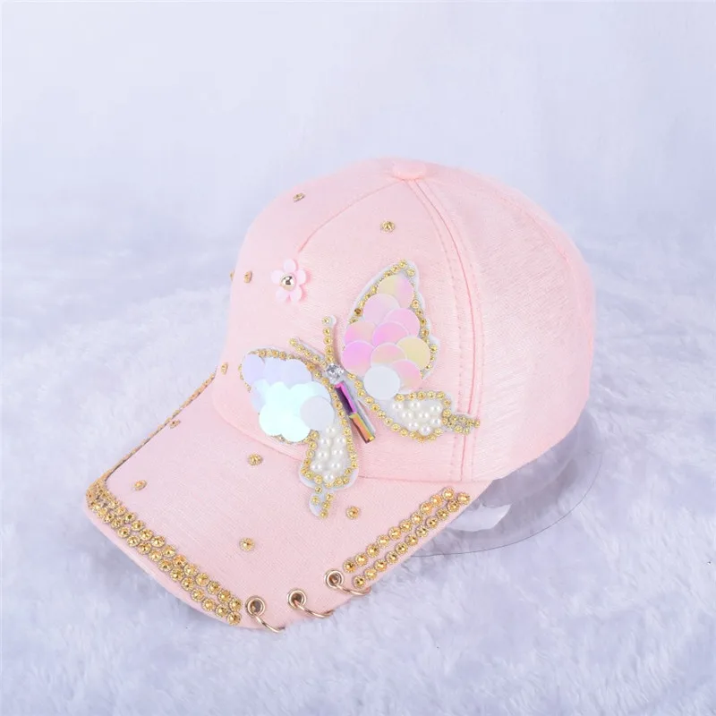 pink1 Летний snapback Берет с бабочкой для женщин модные регулируемые крылья хип хоп Тур кольцо для шляпы регулируемые бейсболки - Цвет: pink1