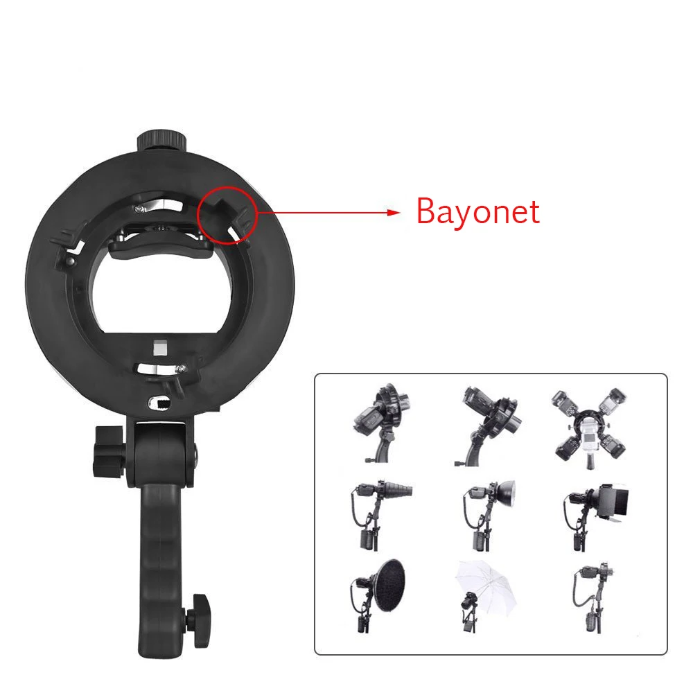 S-type Bracket Holder Convenient flash bracket Hand-held chuck Softbox Beauty dish Reflector Umbrella accessory light | Электроника