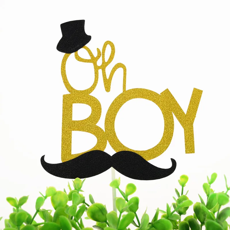 Топперы для торта Oh Boy Little man усы кекс Топпер флажки для торта Дети День рождения Свадьба невесты Вечерние детские Душ выпечки DIY Рождество