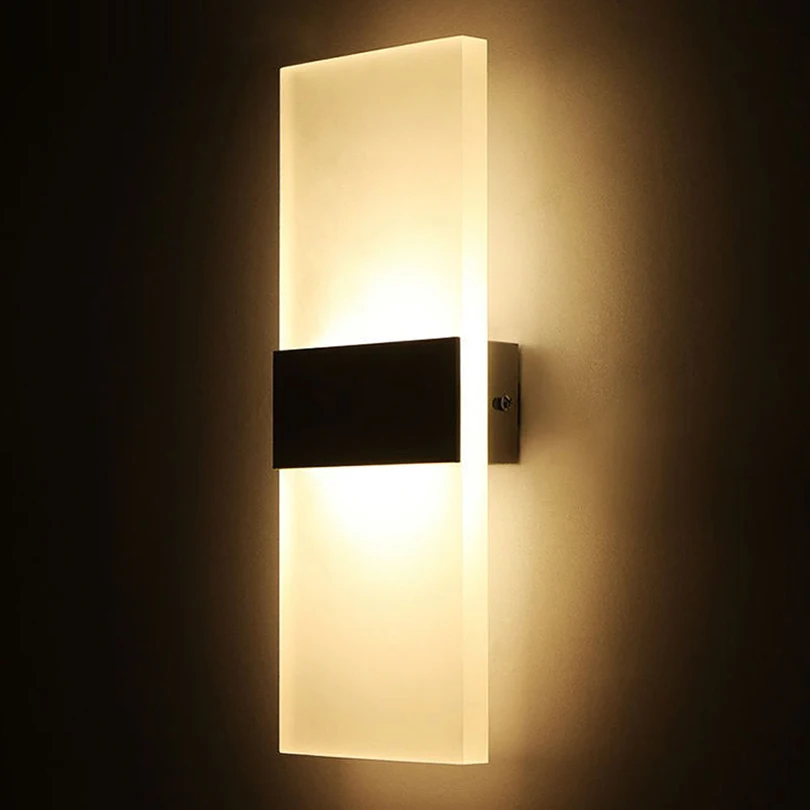 

Modern Simple Led Mounted Wall Lamps Acrylic Bedroom Rectangular Living Sitting Room Foyer Study LED Wall Light Home Decor