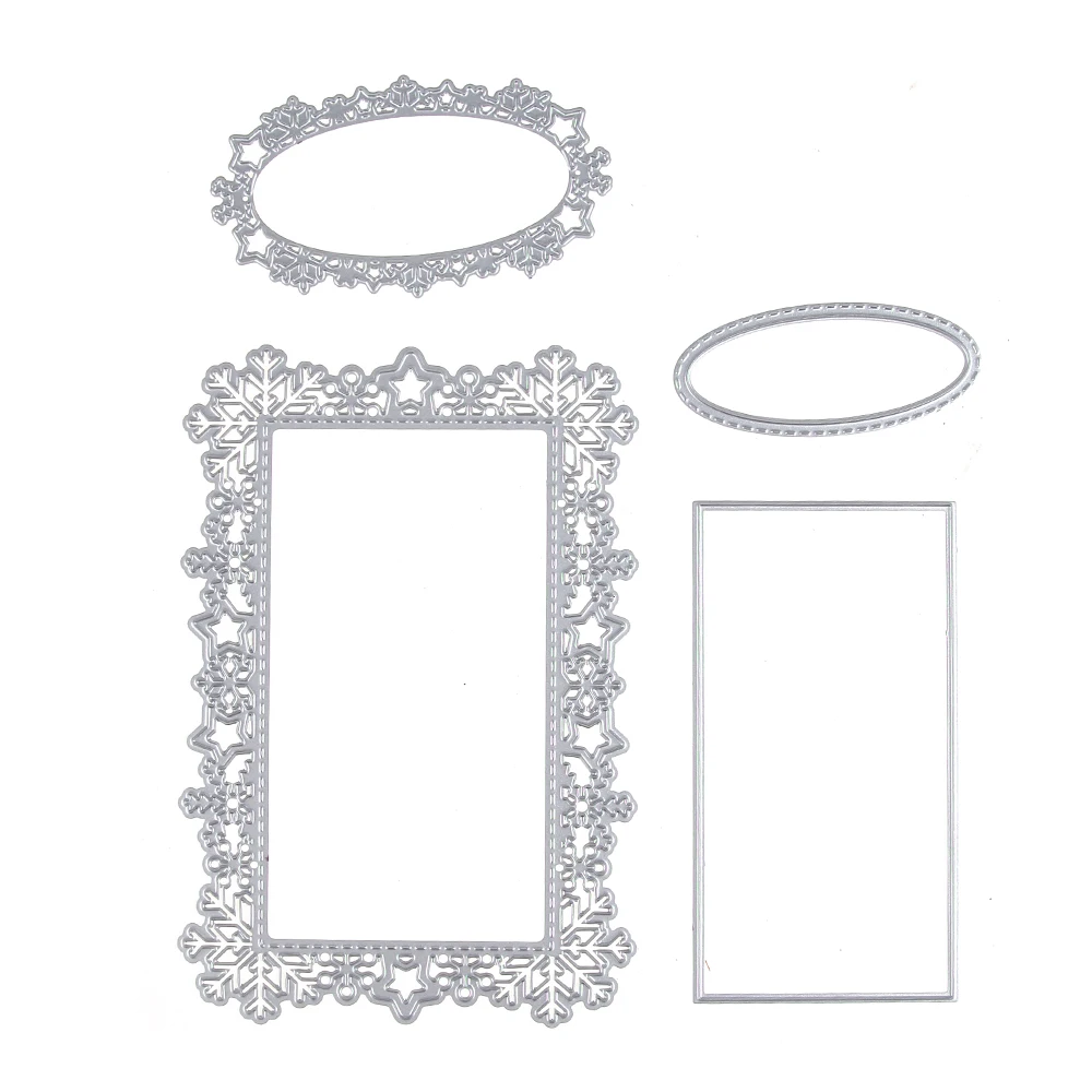 Красивая снежинка и звезда рамка набор металлические режущие штампы трафарет