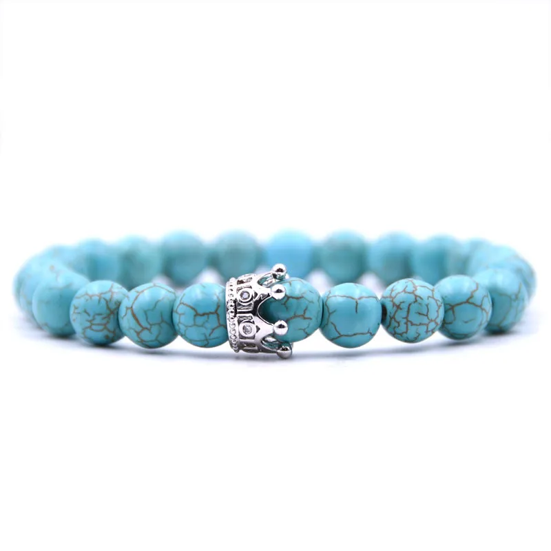 YIZIZAI Корона натуральный камень браслеты для женщин Рок Pulseira Masculina мужские
