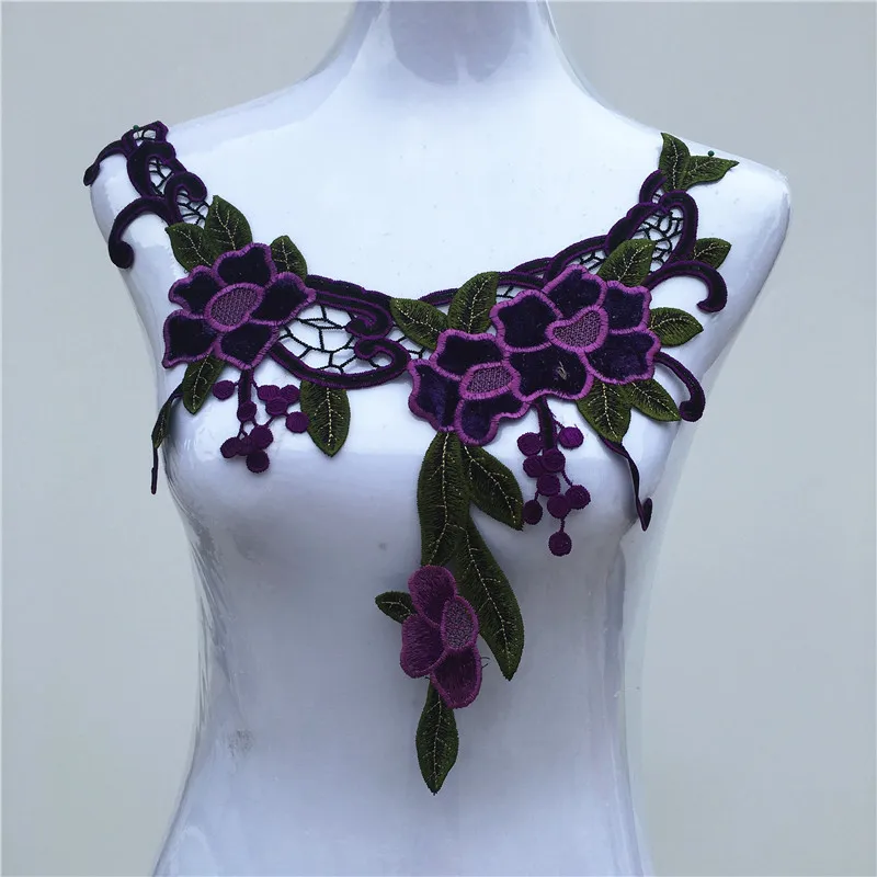 1 шт. красная серия кружевное платье аппликация мотив блузка швейная отделка