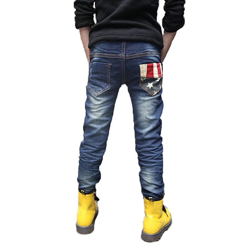 Autumn Spring Baby Boys Jeans Pants Kids Clothes Cotton Casual Children Trousers Teenager Denim Boys Clothes 4-15Year
