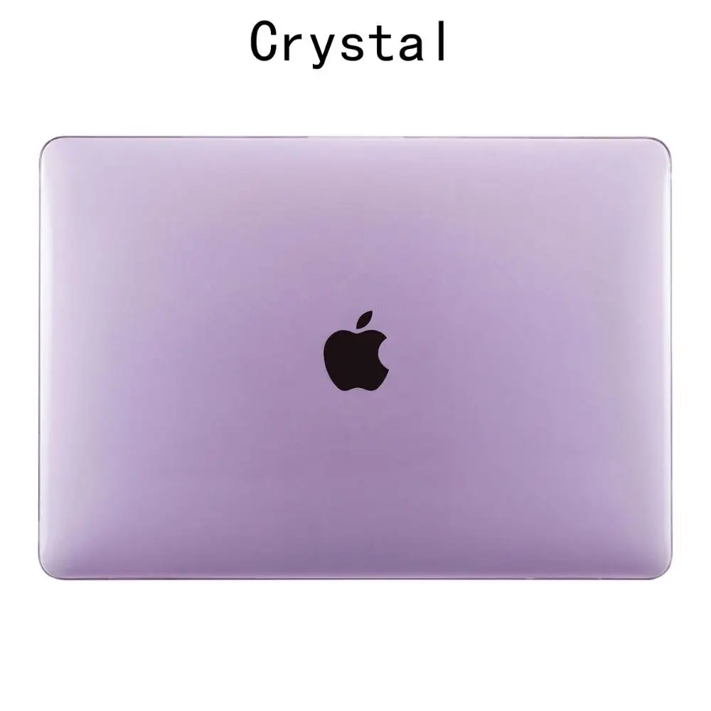 purple Crystal Матовый \ Кристальный чехол для Apple Macbook Air Pro retina 11 12 13 15 дюймов сумка для ноутбука, для нового Mac book Air Pro 13,3 чехол A1932 - Цвет: purple Crystal