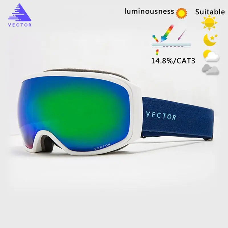 Лыжные очки с двойной защитой UV400 противотуманная большая Лыжная маска для