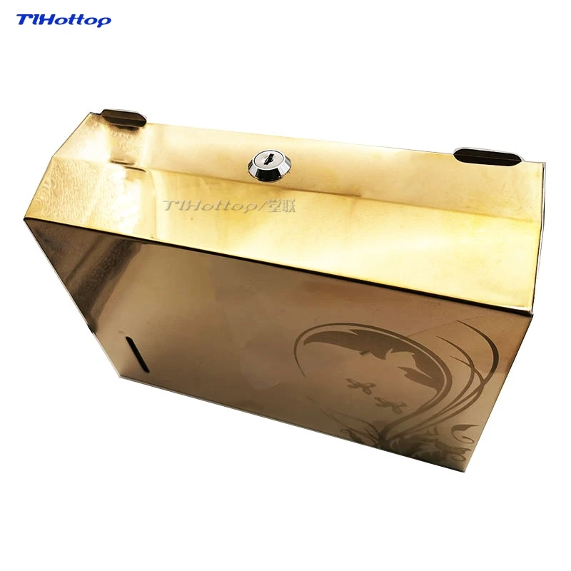 T Золотая Бабочка из нержавеющей стали диспенсер для бумажных полотенец ванной