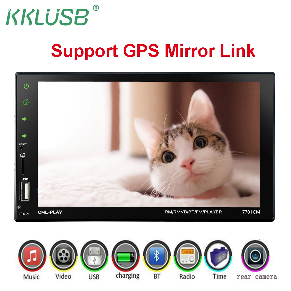 2 din автомобильное радио 7 &quotсенсорный экран Bluetooth телефон Android с GPS Зеркало Ссылка
