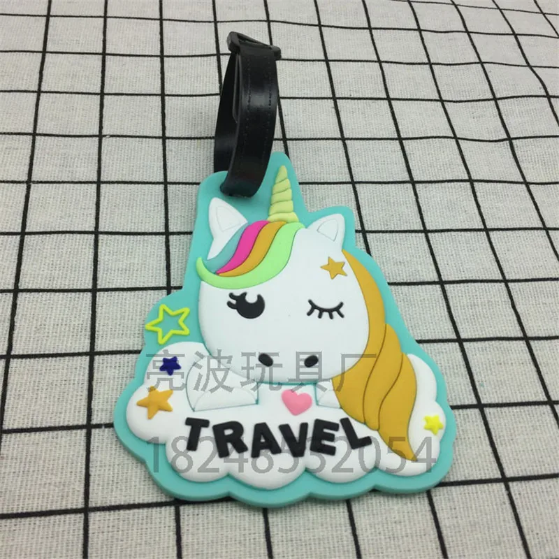 

Cartoon Unicorn Travel Accessories Luggage Tag Suitcase Flamingo Style Fashion Silicon Portable Travel Label ID Address Holder