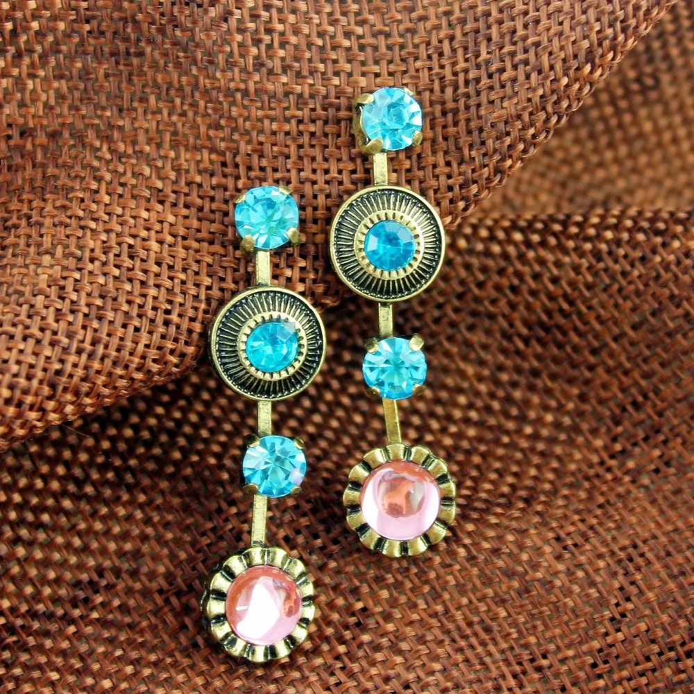 Синий мульти уровень Earnail Craft Оптовая Изысканные Ювелирные серьги циркония мяч