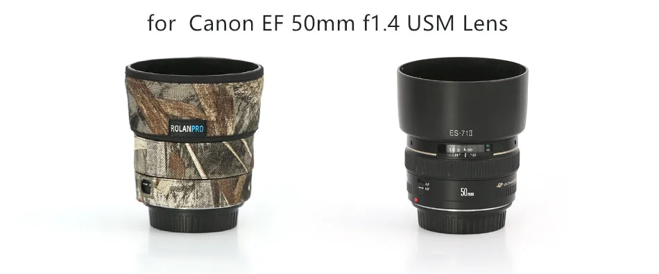 Камуфляжный чехол для объектива камеры Canon EF 50 мм f1.4 USM|Сумки фото-/видеокамеры| |