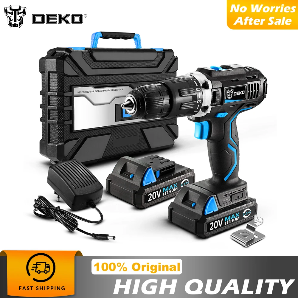 DEKO GCD20DU3 20V MAX Аккумуляторная дрель электрическая отвертка литий ионный мини