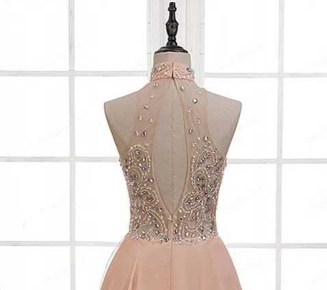 ТРАПЕЦИЕВИДНОЕ шифоновое платье для выпускного вечера с бусинами лиф Vestidos de fiesta