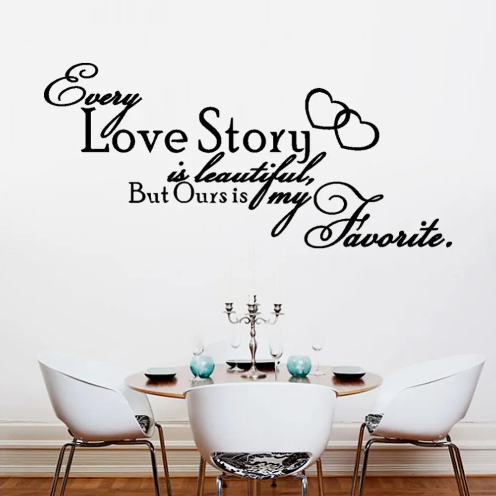 Love story Красивая домашняя Цитата 8392 наклейки на стену спальни Съемные Виниловые