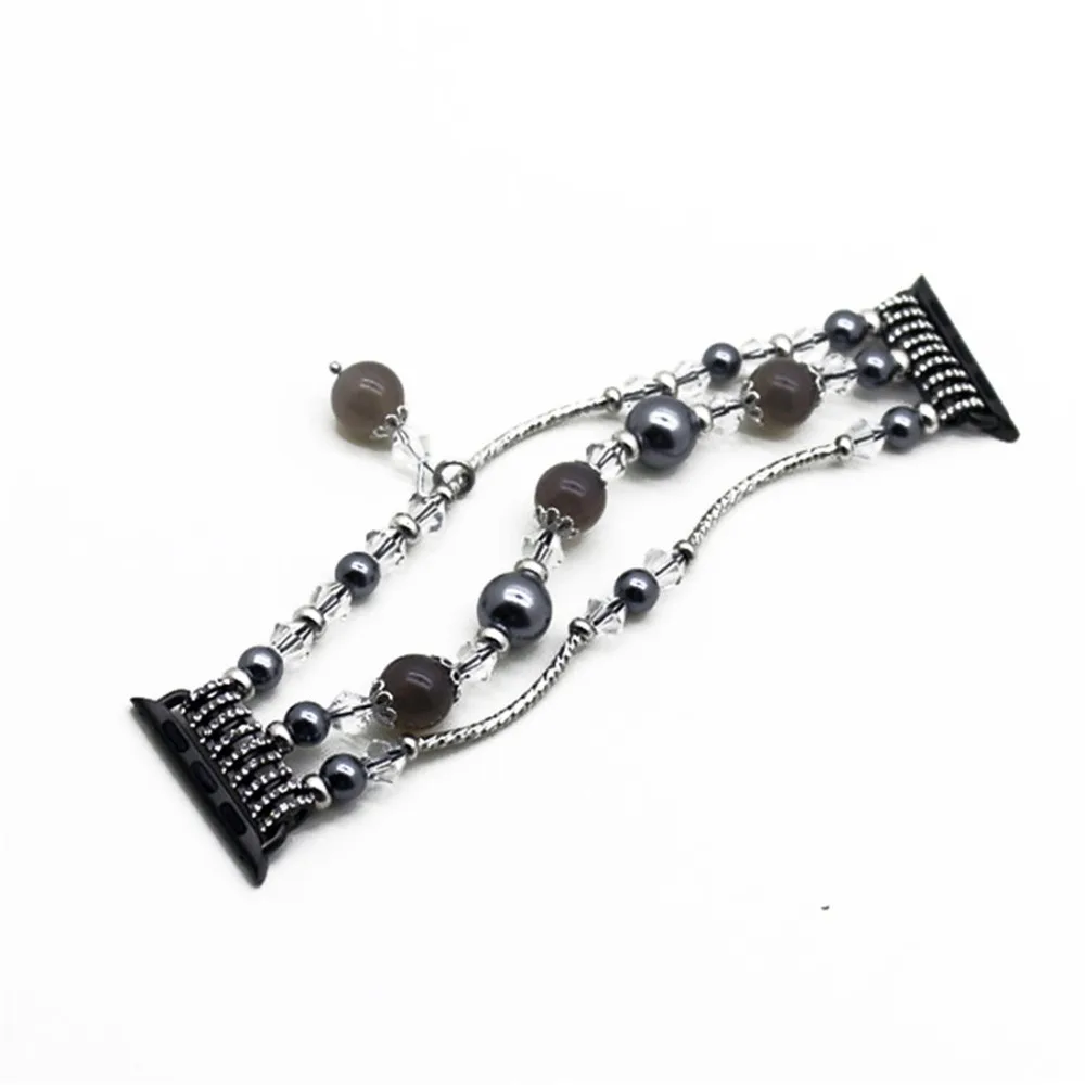 

CRESTED Natural agate band For Apple watch 4 44MM/40mm strap iwatch 4 3 2 1 42mm/38mm diamond wrist Bracelet women fashion belt