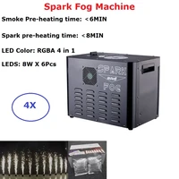 4 unit free shipping 8x6w rgba 4in1 led spark fog machine 2300w stage cold spark fountain machine titanium powder fire machine