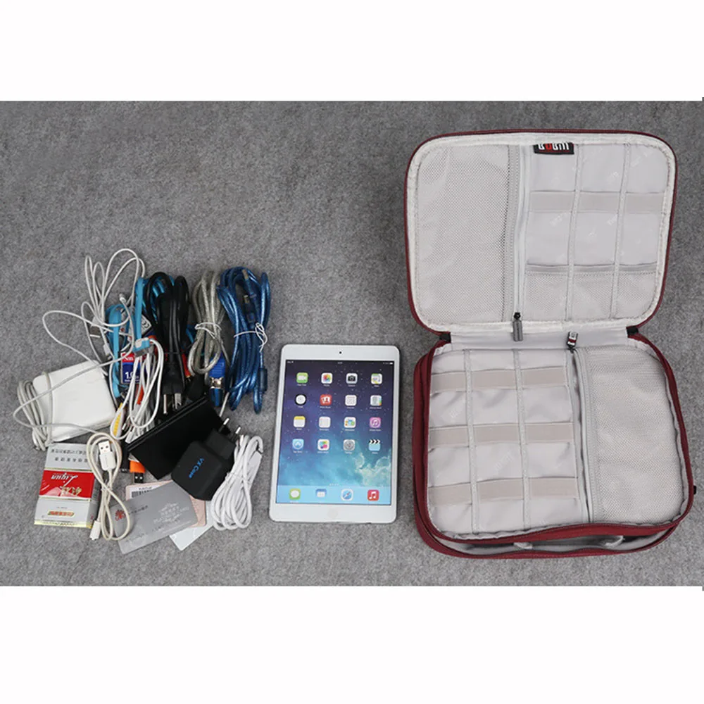 

1 pc Travel Digital Double Layer Electronic Accessories Bag Storage Bag Handy For Pad Makeup Fashion Travel Kit drop shipping