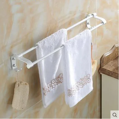Полочки для полотенец из алюминия 2 вида 60 см с крючками|double towel bar|aluminum bartowel bar |