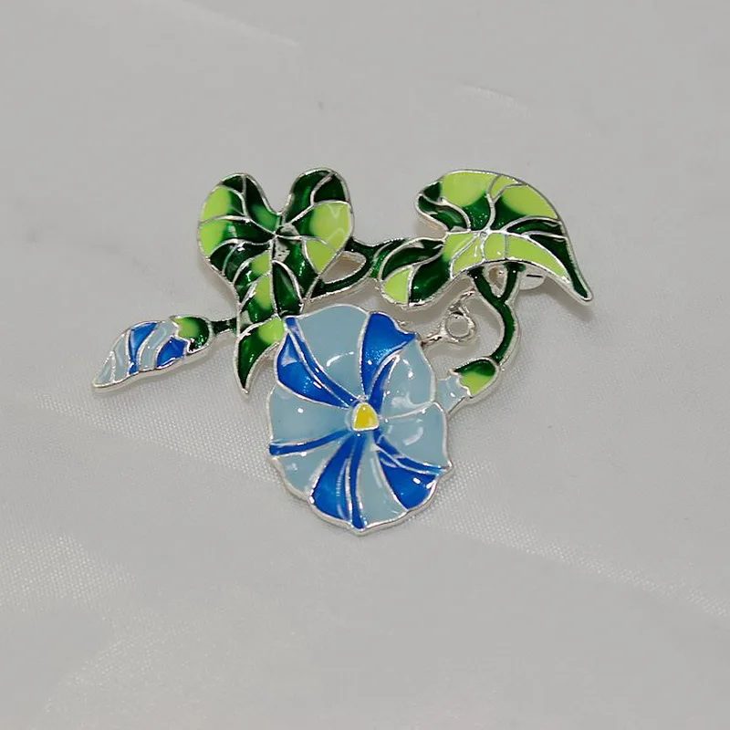 F.J4Z HOT Elegant Enamel Flower Costume Brooches Pins Fashion Excellent Quality Nice Color Morning Plant Alloy Gift | Украшения и
