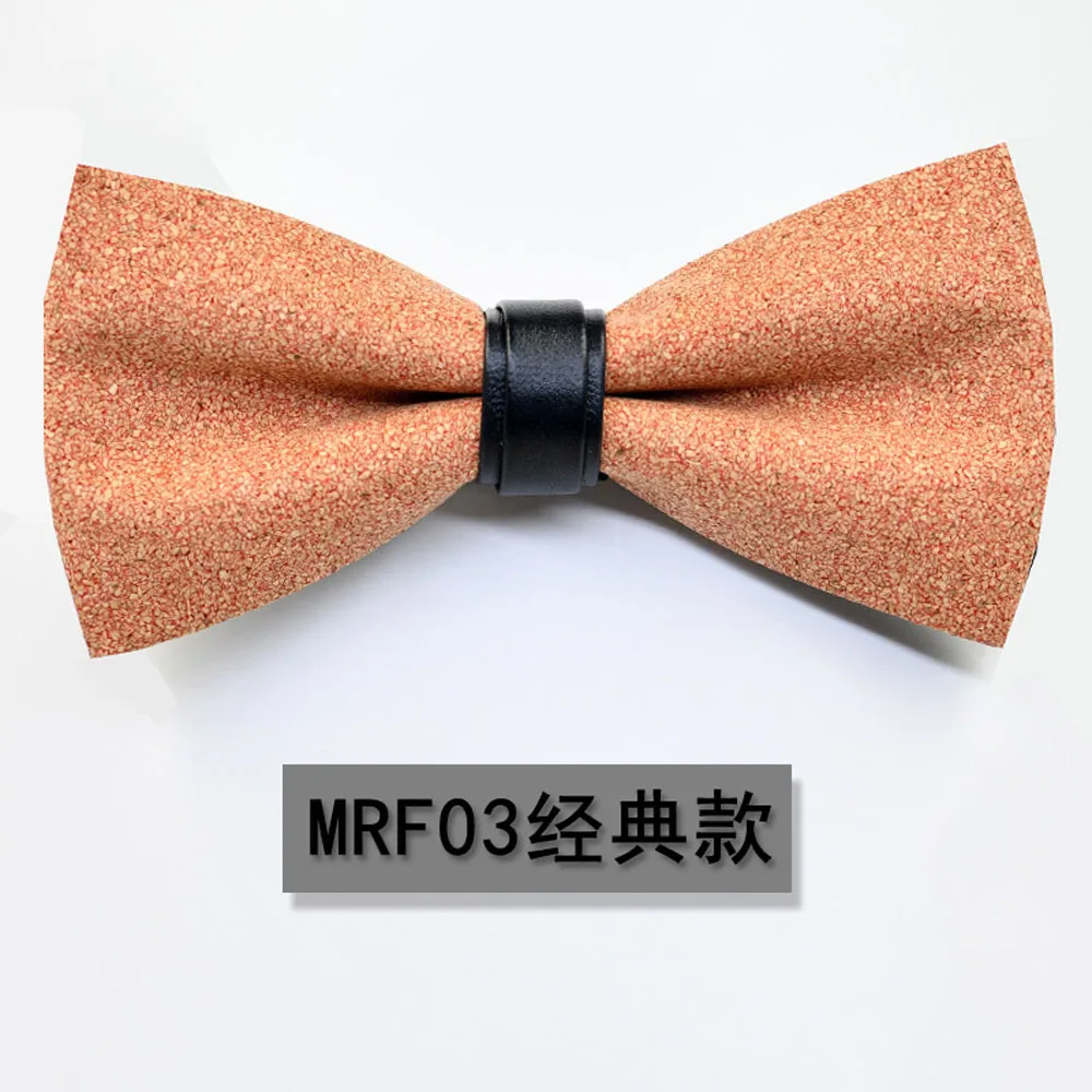 MRF-03 Мужской трендовый галстук-бабочка предварительно завязанные галстуки-бабочки Свадебные вечерние аксессуары пробковые деревянные бабочки-Галстуки BWTRS0331 - Цвет: MRF-03