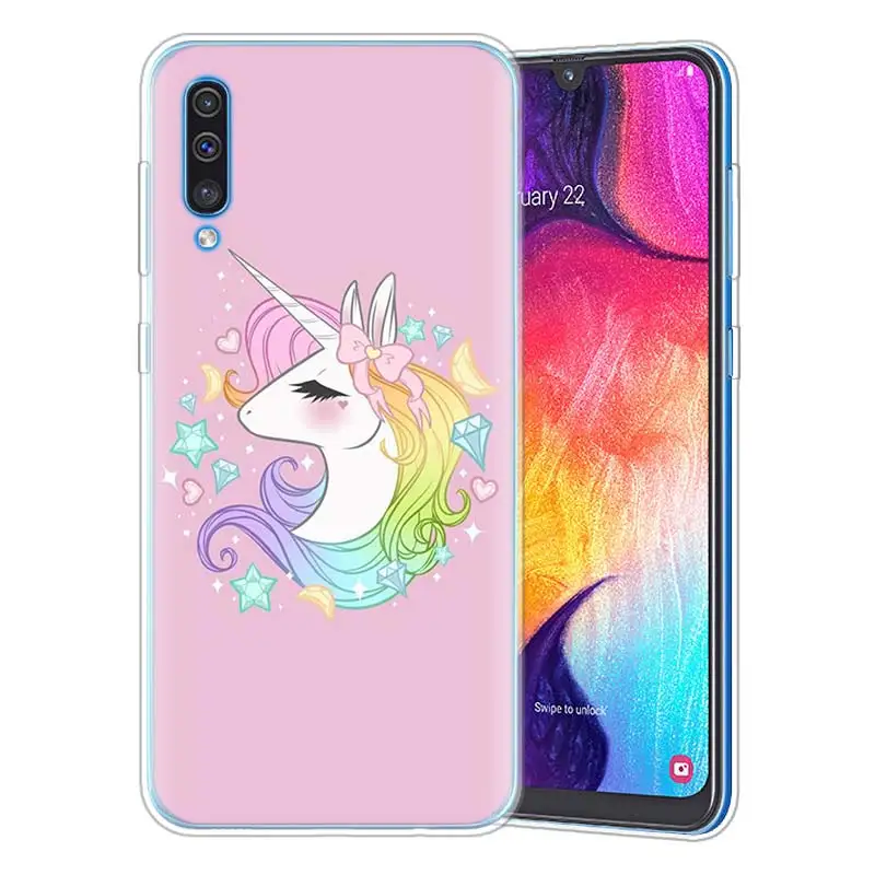 Мой Единорог для девочек чехол для samsung A50 A70 A60 A40 A30 A20 A20e A10 M30 M20 M10 A7 A9 силикона ТПУ с рисунком Роскошный телефон чехол Coque