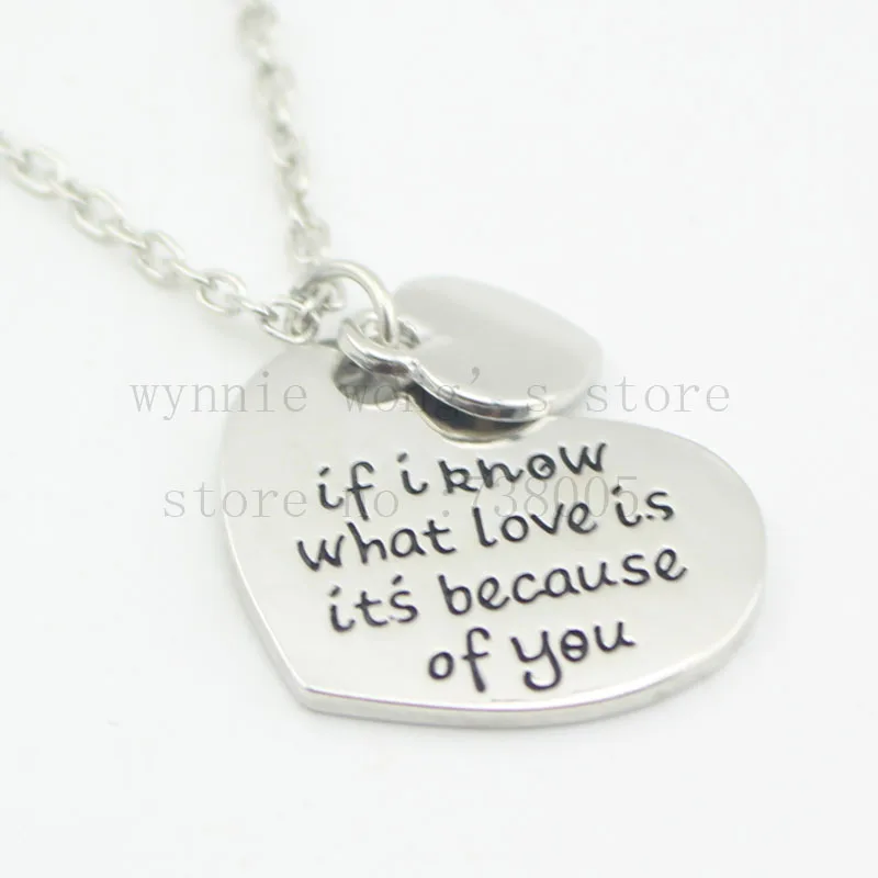 2016 вдохновляющее ожерелье с ручной печатью Если я знаю что такое любовь это из за