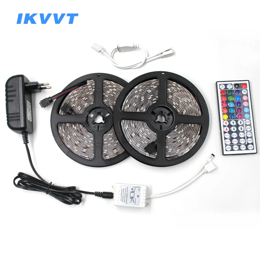 IKVVT RGB набор светодиодных лент 5 м SMD5050 неводонепроницаемый гибкий ленточный