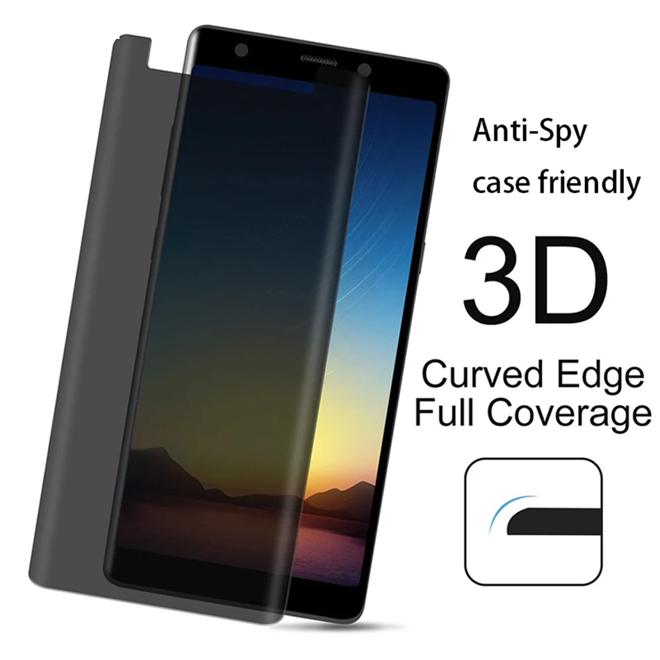 Для Note 8 Note8 Премиум Настоящее Закаленное Стекло конфиденциальности Анти-шпион Экран Защитная крышка защитное стекло Анти-шпион для samsung Galaxy Note 8