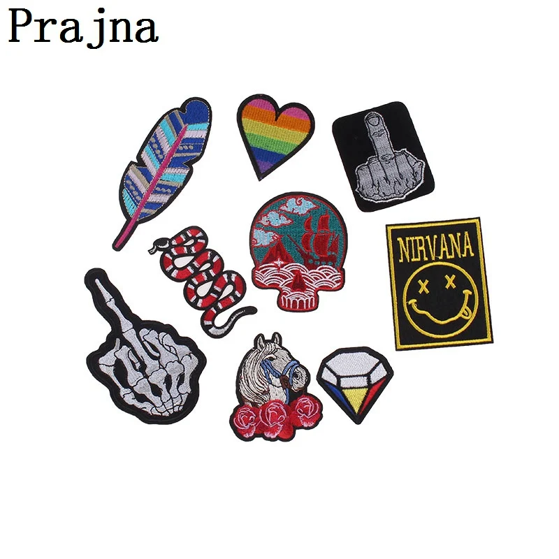 Prajna 9 шт./лот нашивки единорог Радуга НЛО планета шитье вышивка мультфильм нашивка полоса на одежде дешевая аппликация