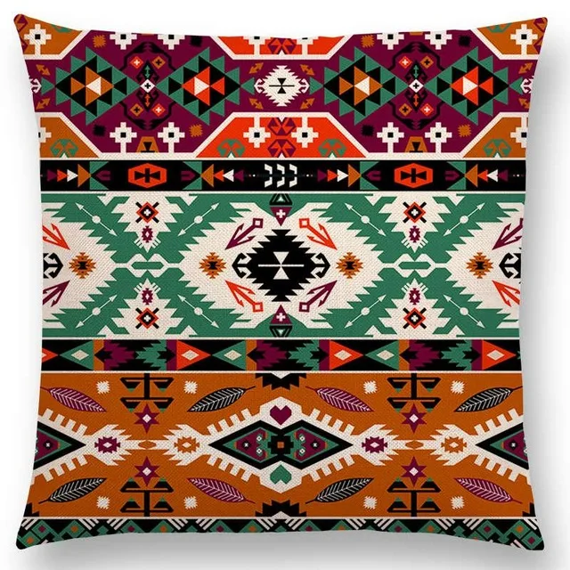 Boho примитивный геометрический узор Национальный Стиль Экзотические родные полосатый Navajo стрелы украшение чехлов на подушки диван бросок наволочка - Цвет: 18
