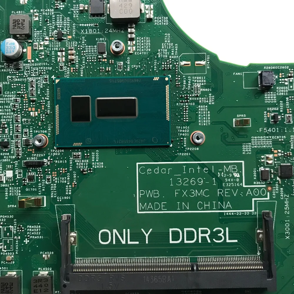 CN 08311V для DELL 3542 3543 3442 3443 материнская плата ноутбука с SR215 3205U DDR3L PWB FX3MC REV:A00 8311V 100%