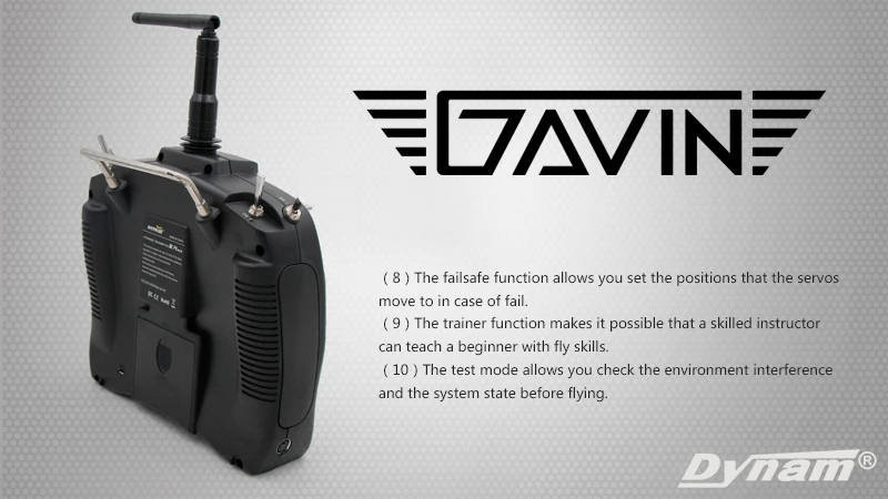 Detrum Gavin-6C 2 4 г 6-канальный передатчик Tx Mode2 RXC7 ГГц 7-канальный приемник Rx 4x Dynam 9 Servo