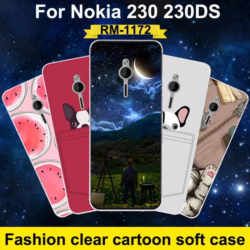 2 8 дюймовый чехол для Nokia 230 230DS милые Мультяшные мягкие чехлы телефонов DS|Бамперы|