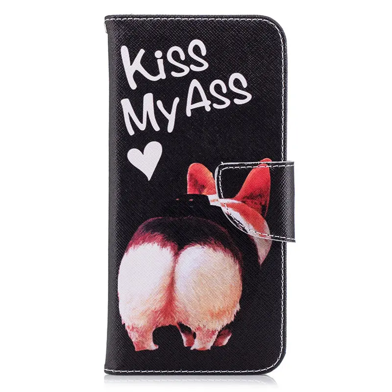 Butt Милый чехол-книжка для телефона huawei Enjoy 7s P30 P20 P10 P9 Lite Mini Y5 II Y6 Y7 Y9 Ретро Capa кожаный чехол-кошелек D07Z - Цвет: Butt