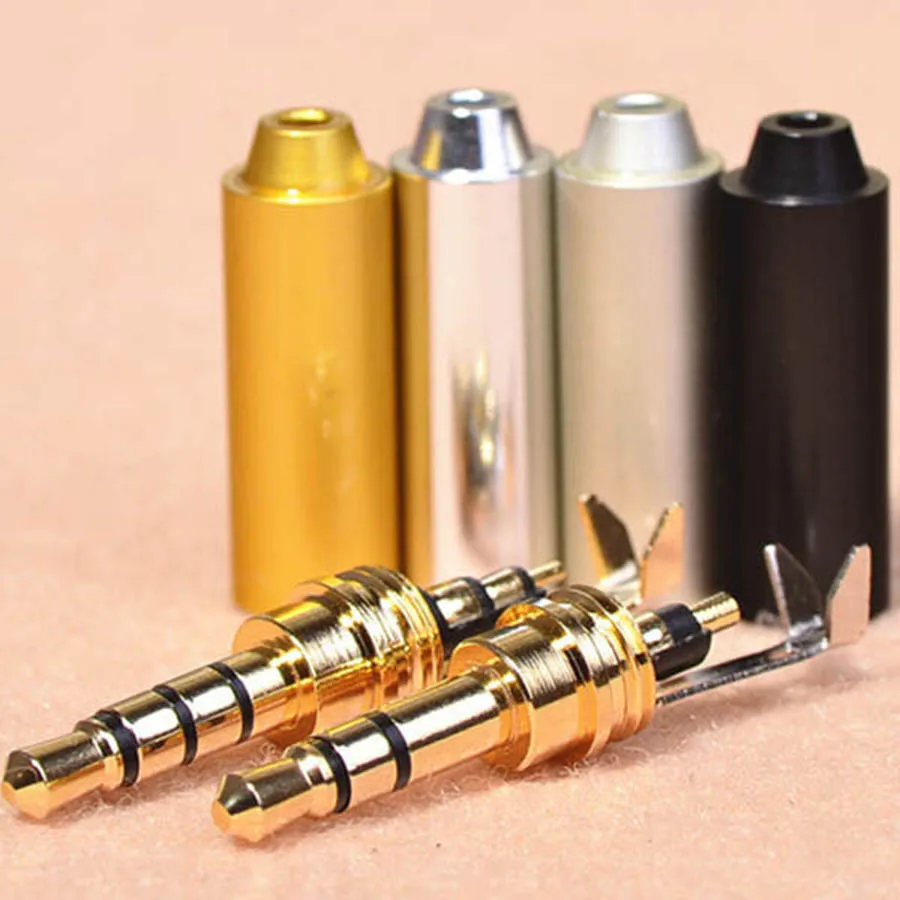 4 полюса Jack разъем 3 5 мм аудио стерео наушники адаптер металлический мужской