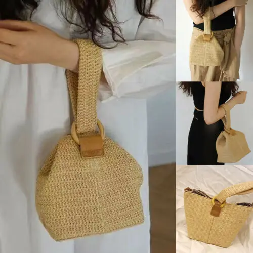 Модные соломенные тканые сумки из ротанга сумка через плечо круглая