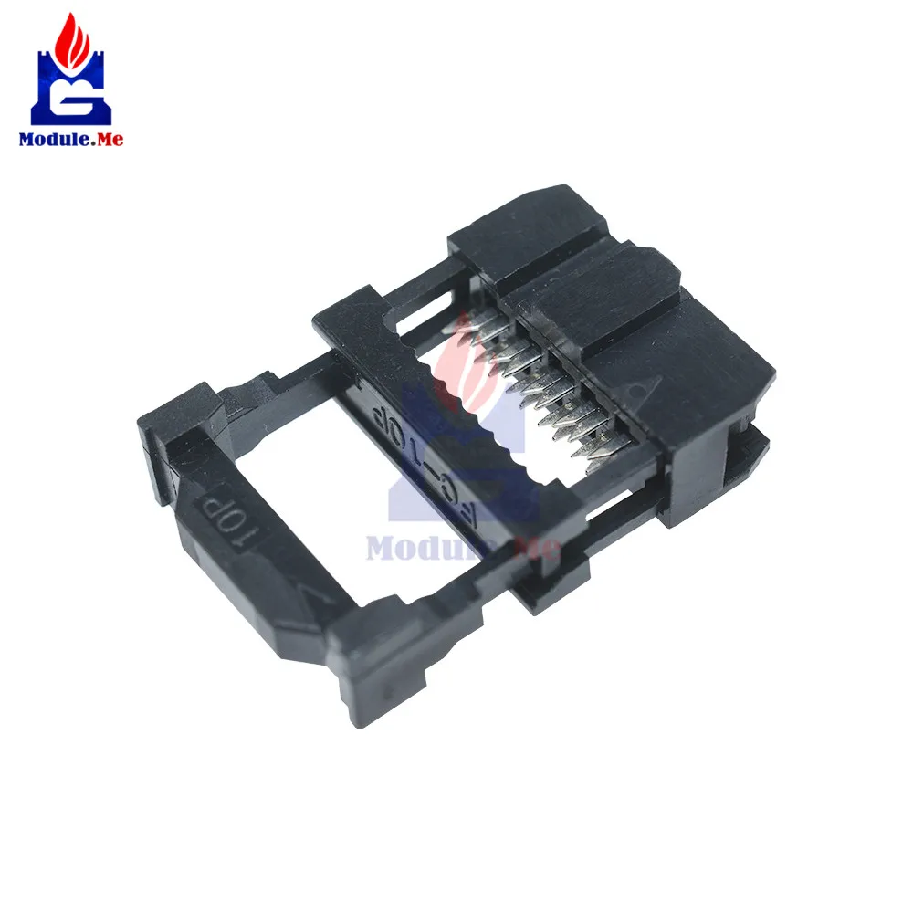 50 шт. 2,54 мм Шаг 2x5 Pin 10 Pin Двухрядные IDC клемма женского типа Разъем FC-10 10pin pin-10