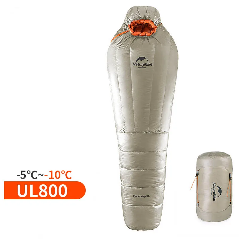UL 800 Khaki NatureHike Мумия спальный мешок Сверхлегкий Кемпинг взрослых теплые зимние-20~ 10 градусов NH17U800-L - Цвет: UL 800 Khaki