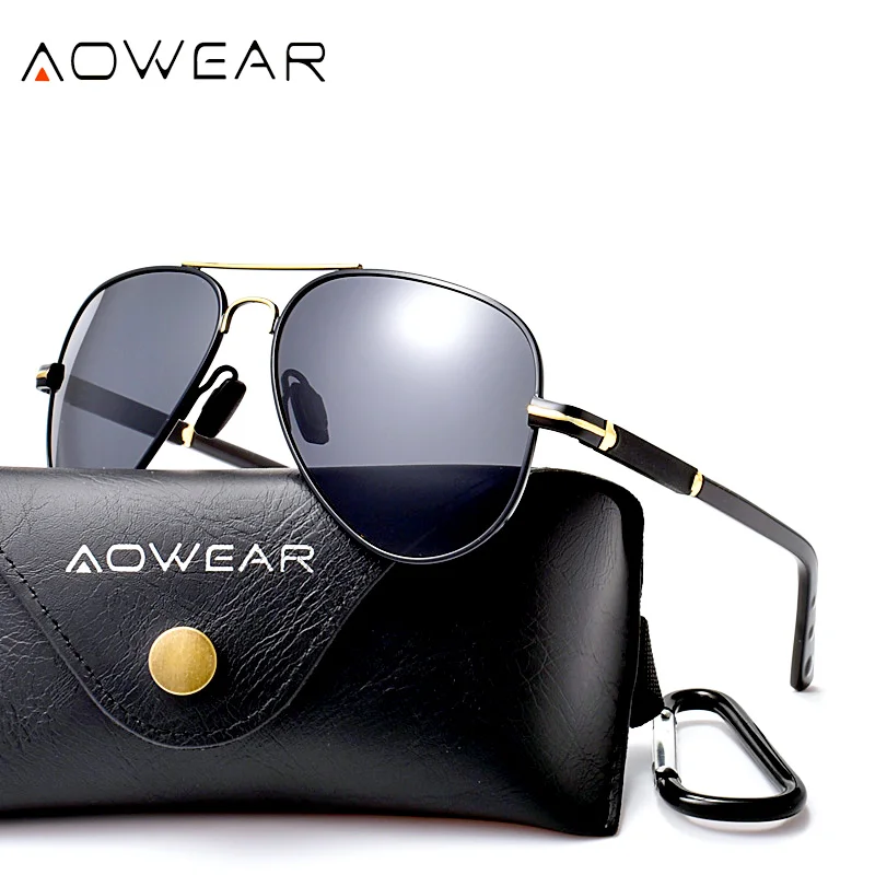 Солнцезащитные очки AOWEAR Мужские поляризационные Классические авиаторы в стиле